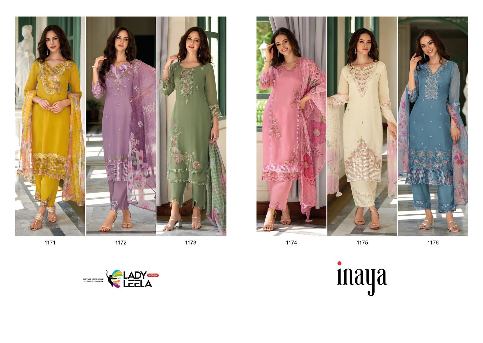 Inaya By Lady Leela Organza Kurti With Pant Dupatta Wholesalers In Delhi
